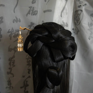 Gold tone latern hairpin 佛手宫灯发簪