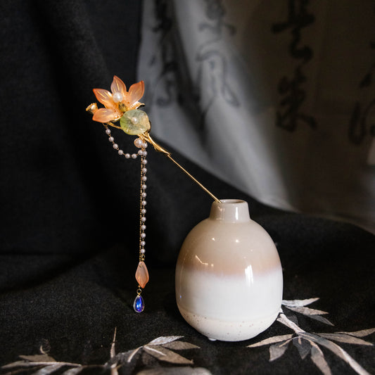 Lotus flower hairpin 莲叶何田田流苏发簪