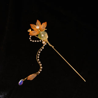 Lotus flower hairpin 莲叶何田田流苏发簪