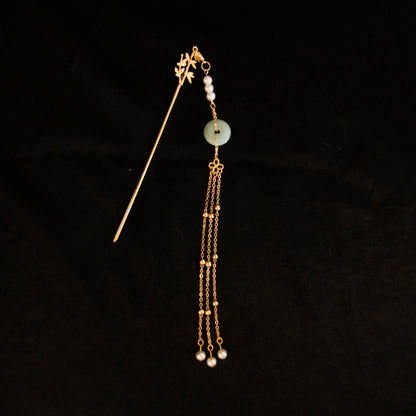 Peace buckle long tassel hairpin 平安扣长流苏发簪