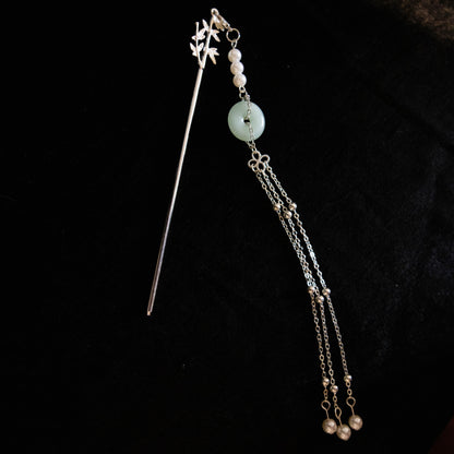 Peace buckle long tassel hairpin 平安扣长流苏发簪