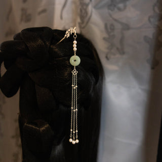 Peace buckle long tassel hairpin 平安扣长流苏发簪