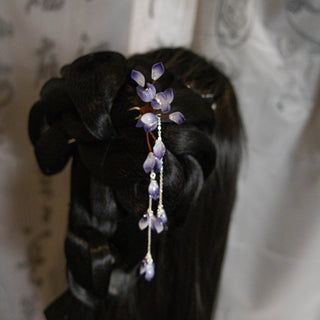 Glaze glass purple pear blossom hairpin 水墨梨花琉璃发钗