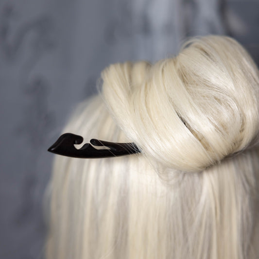 Ebony wood hairpin, wings 黑檀木发簪-雁回