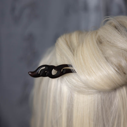 Ebony wood hairpin, lotus 黑檀木发簪-莲花