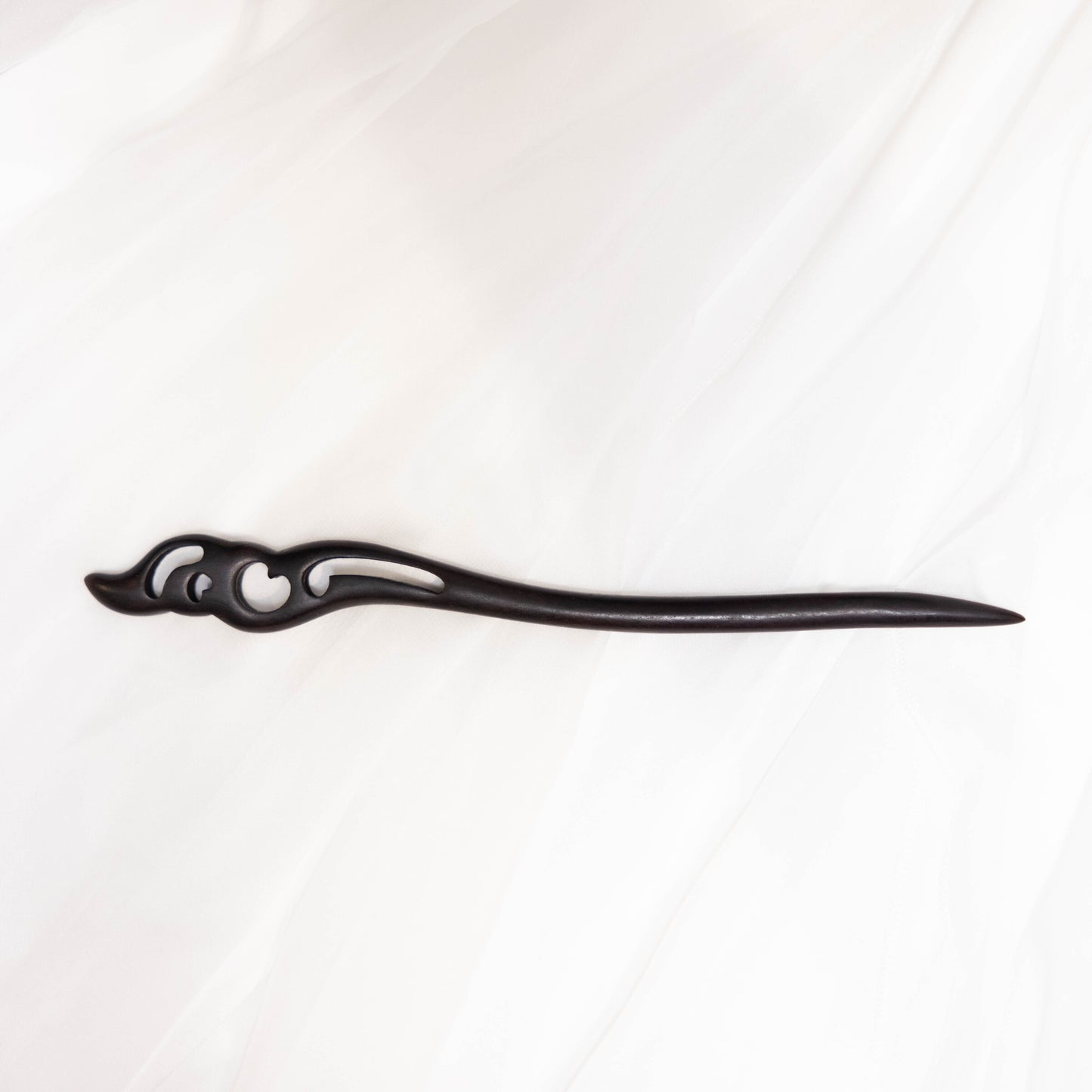 Ebony wood hairpin, lotus 黑檀木发簪-莲花