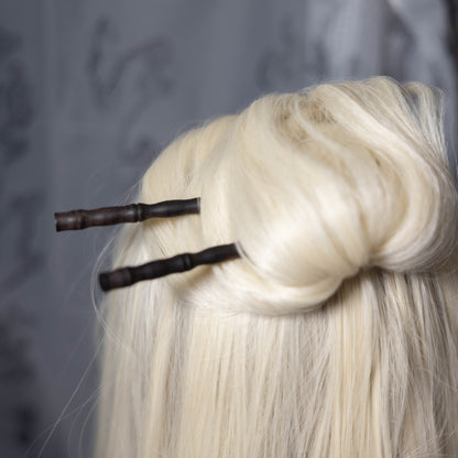 Ebony wood hairpin, bamboo (unpolished finish) 黑檀木发簪-竹节（未抛光）