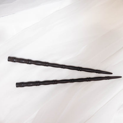 Ebony wood hairpin, bamboo (unpolished finish) 黑檀木发簪-竹节（未抛光）