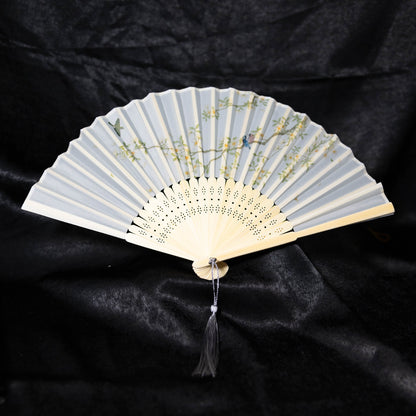 Folding fan, birds 折扇-鸣涧