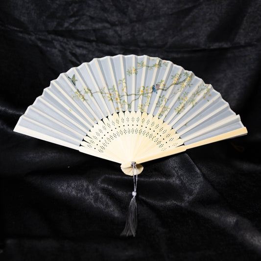 Folding fan, birds 折扇-鸣涧