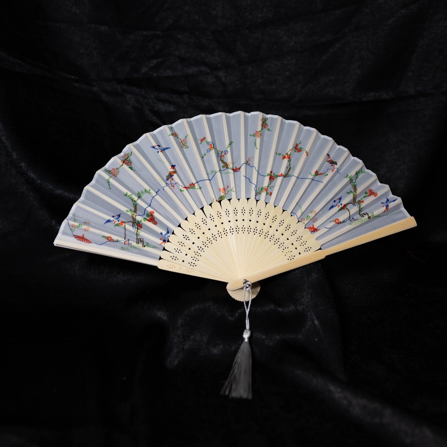 Folding fan, Huaniao 折扇-花鸟裙